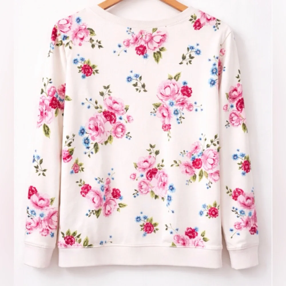 Emily Daniels Women’s Long Sleeve Floral Crew
Neck Sweatshirt Size Large - Picture 2 of 4